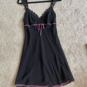 Chic Black and Pink Lace Chemise